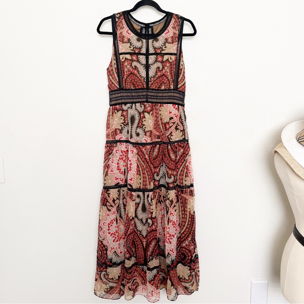 Ranna Gill Anthropologie Claudette Paisley Maxi Dress 70s Boho Romantic - Picture 4 of 13